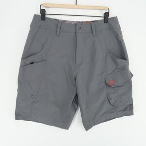 Aftco Cargo Shorts Mens 32 Gray Stretch Nylon Fishing Boating